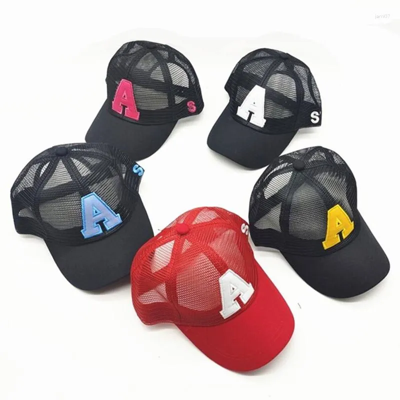 Ball Caps Summer Autumn Kid Boy Lettera Cartoon Reta Baseabll Girls Girls Outdoor Leisure Mesh Sport Cappelli sportivi