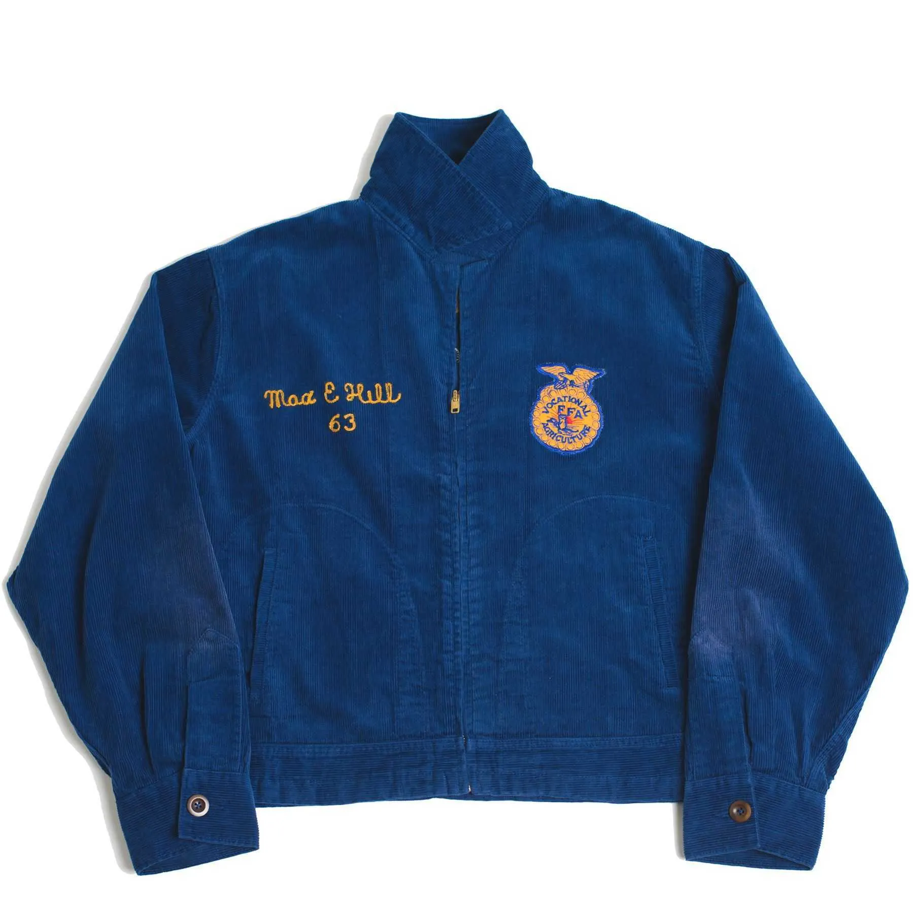 Scram ffa jkt Corduroy American Kaki Blue Dyed Heavy Water Wash Motorcycle Farmers Association Kurtka