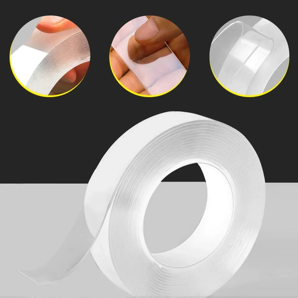 Double Sided Adhesive Grip Tape Traceless Transparent Gel Mat Tape Nano Washable Removable and Reusable Sticky Anti-Slip Gel Tape