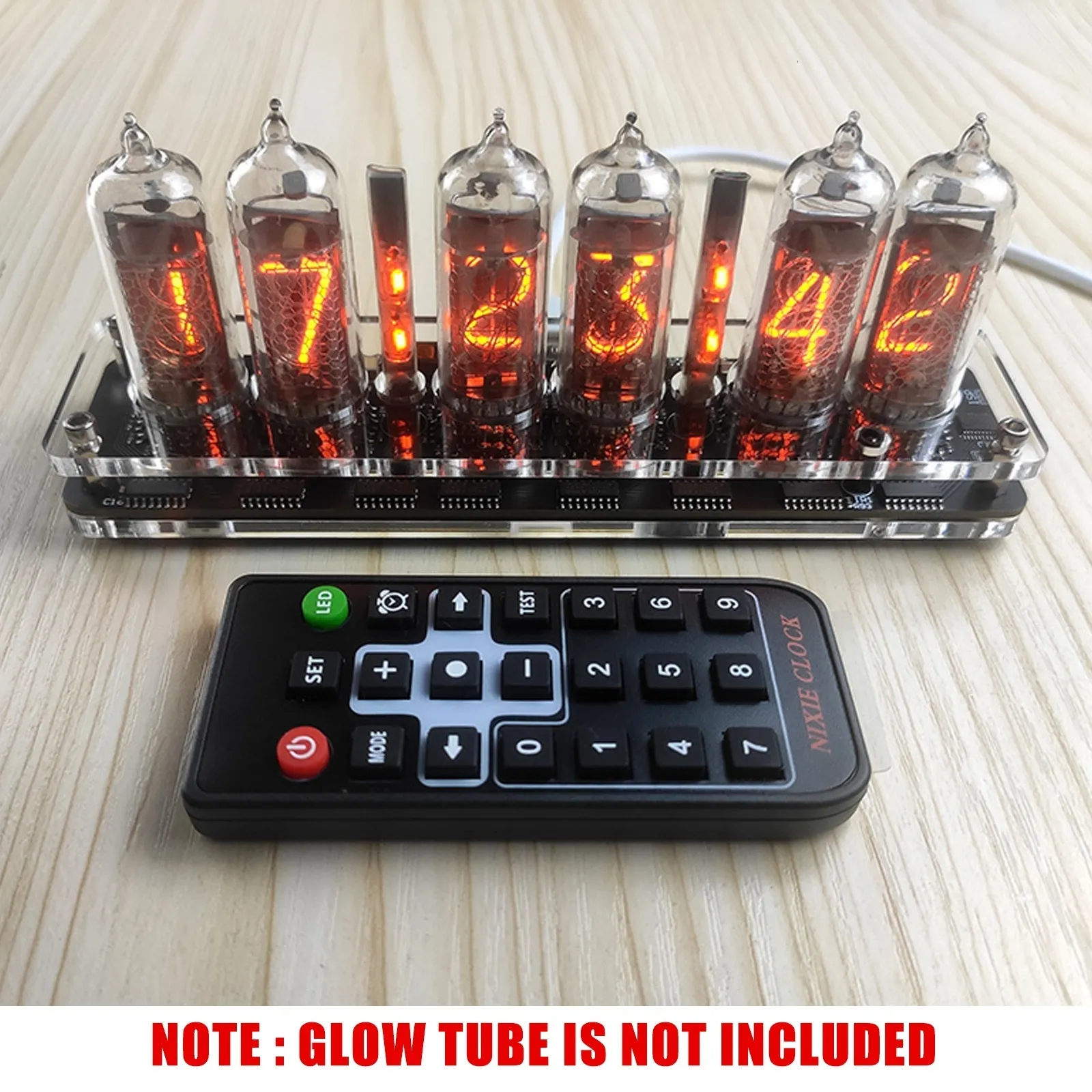 Schreibtischtischuhren 6-Bit IN14 GLOW TOBE Taktmodul Nixie Clock Audiozubehör DIY USB 5V mit Hintergrundbeleuchtung Uhr Digital plus 4 kleine Lampenrohre 230814