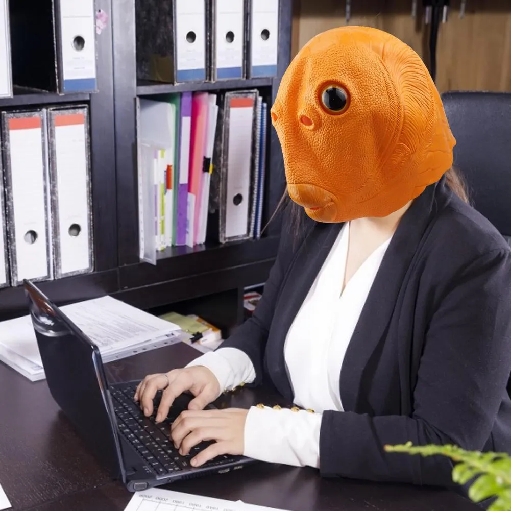 人面魚 専用 Fun Fish Head Mask With Rubber Latex Nhamnoys Real Face