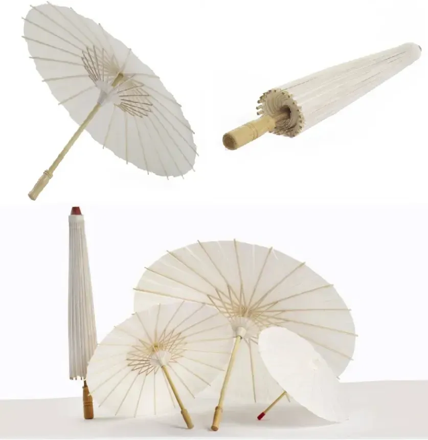 Papel parasol 60cm Bamboo guarda -chuvas papel de casamento de guarda