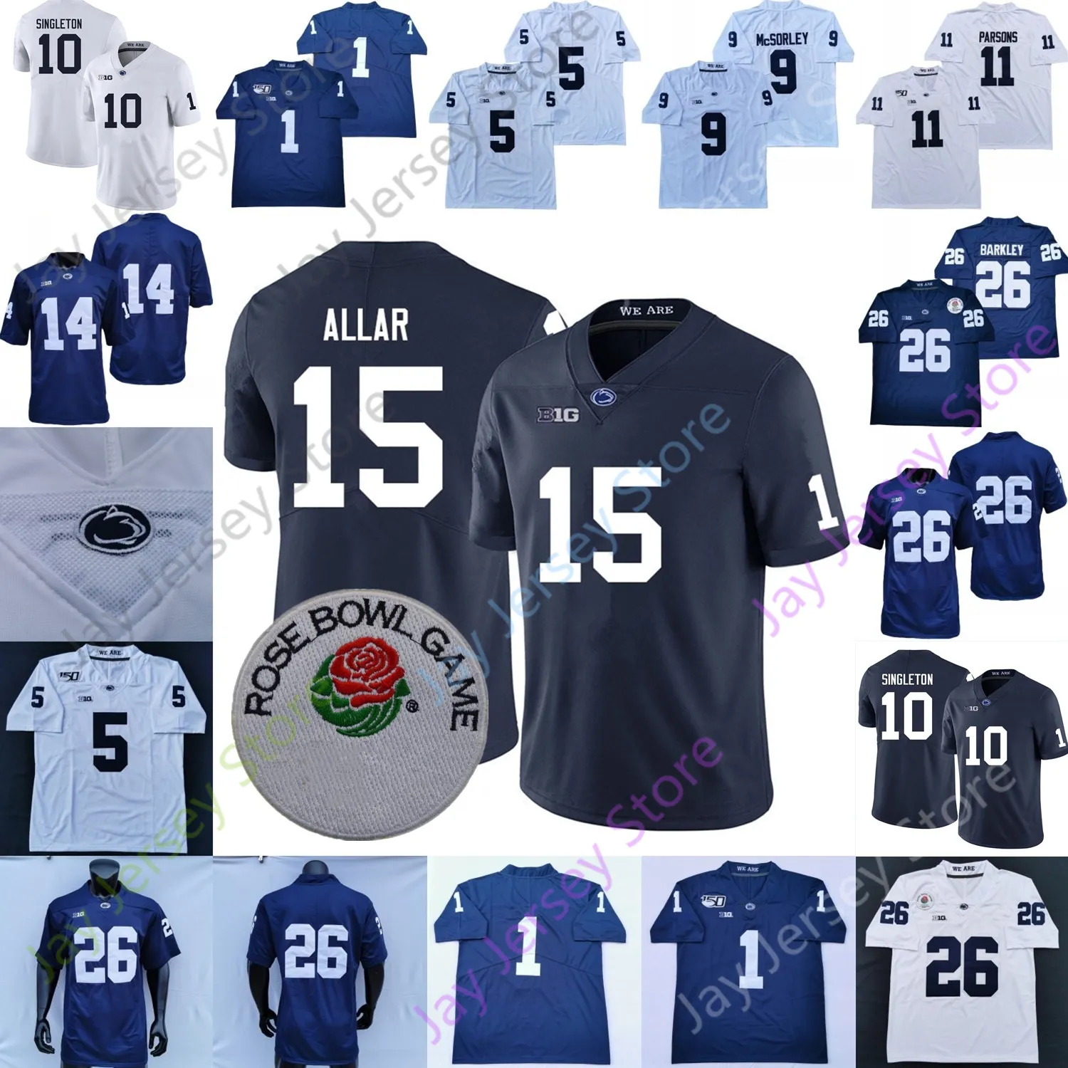 PSU Penn State Football Jersey NCAA College Sean Clifford Saquon Barkley Mitchell Tinsley KeAndre Lambert-Smith Strange McSorley Allen Lee Singleton Porter Jr.