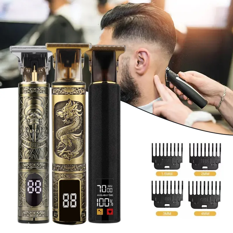 Hair Trimmer LCD Digital Display T9 All Metal Shaver Travel Portable Electric Barber Electric Pusher Hair Cutting Machine for Women Neuk Jrl 230814