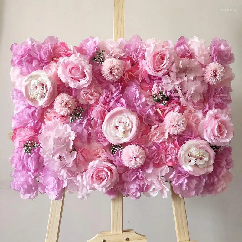 Party Decoratie 60x40cm 3D Flowers Wall Diy White Rose Flower Panel voor bruiloft achtergrond Mariages Kerstfloraal