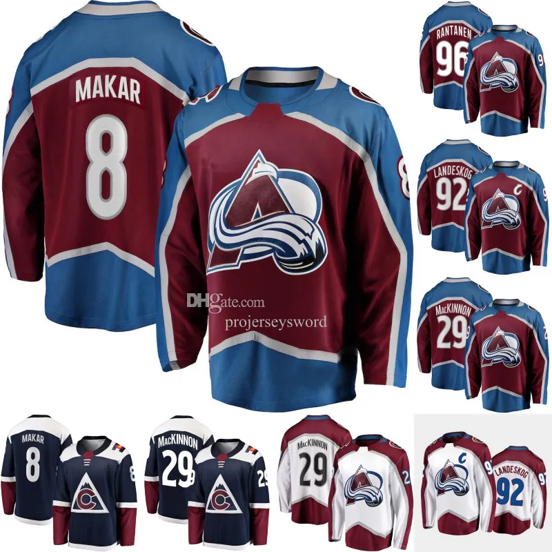 8 Cale Makar Jersey Nathan MacKinnon Mikko Rantanen Valeri Nichushkin Devon Toews Ryan Johansen Ross Colton Chris Wagner Jonathan Drouin Logan O'Connor Jersey