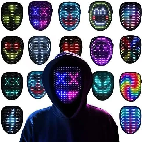 Party Masks Halloween Led Mask Gebaar Licht Gezicht Veranderend inductieprestaties Atmosfeer Props 230814