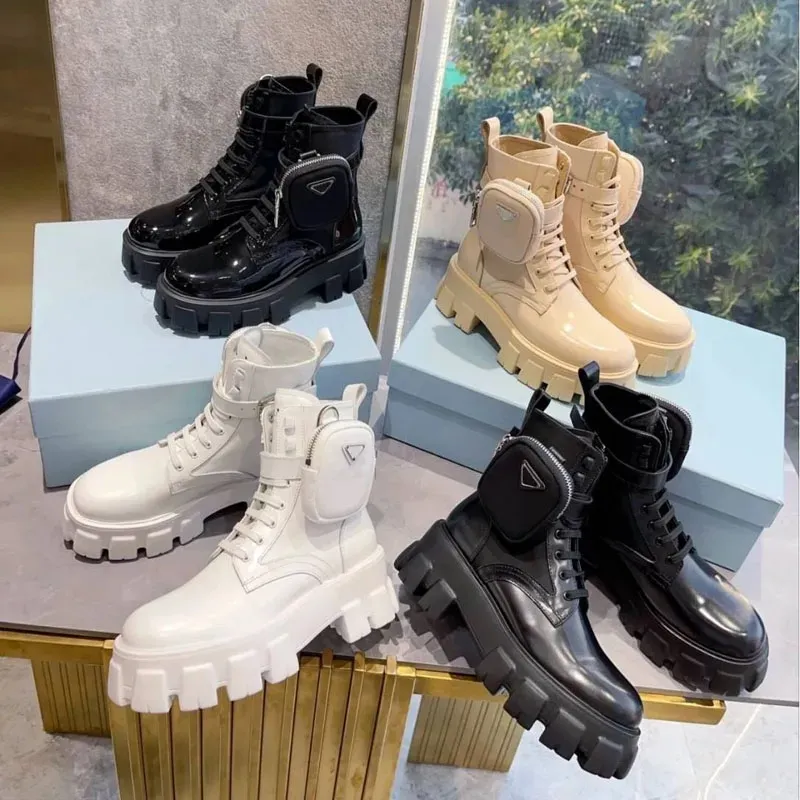 2023 Fashion di alta qualità Designer Martin Boots Scarpe da donna Caviglie Avviazione Pocket Black PR Roman Bootss Boodels Combat White Cowboy Chelsea Boot Women Women
