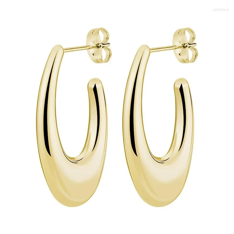 Boucles d'oreilles cerceaux 2023 Daily Basic Hollow pour les femmes Small Gold plaqué en acier inoxydable Earrngs Tarnish Bijoux GRATUIT