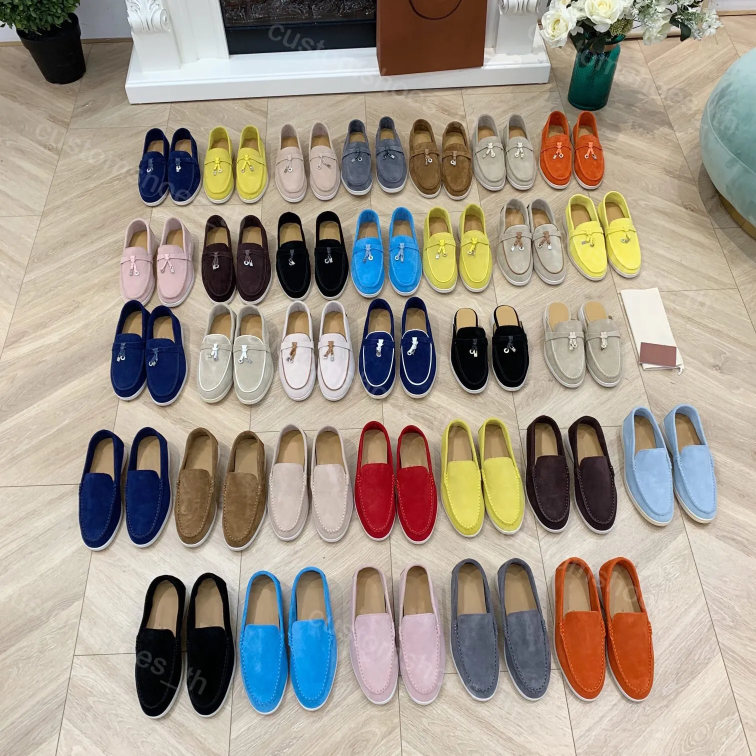 Designer kleding schoenen mannen slippers dames schoenen zachte kasjmier loafers klassieke stijl slip op suede lederen schoen platte slipper mode canvas sandalen