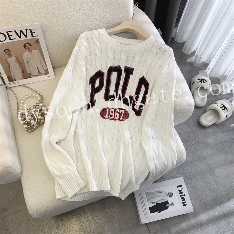 Sweaters Women Men Round Neck Knitting Sweater Unisex Top Size SML POLO 1977 With Dust Bag