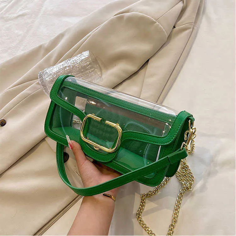 Jelly Handtasche Crossbody Bag Designer -Taschen für Frauen Einfache PVC transparente Messenger -Umhängetasche Kette Achselhänder Sommerbeutel 230715