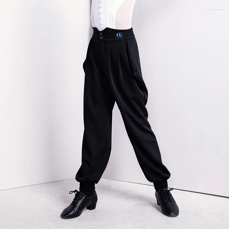 Stage Wear 2023 Latin Dance Pants for Boys Professional Competition Black Byxor Chacha Rumba Tango Clothes DN11493