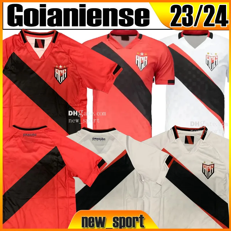 23 24 ATLETICO GOIANIENSEサッカージャージーファンバージョンJorginho 10＃Leopereira＃11 Hyuri 2023 2024 Home Red Away White Men S-XXLフットボールシャツユニフォーム