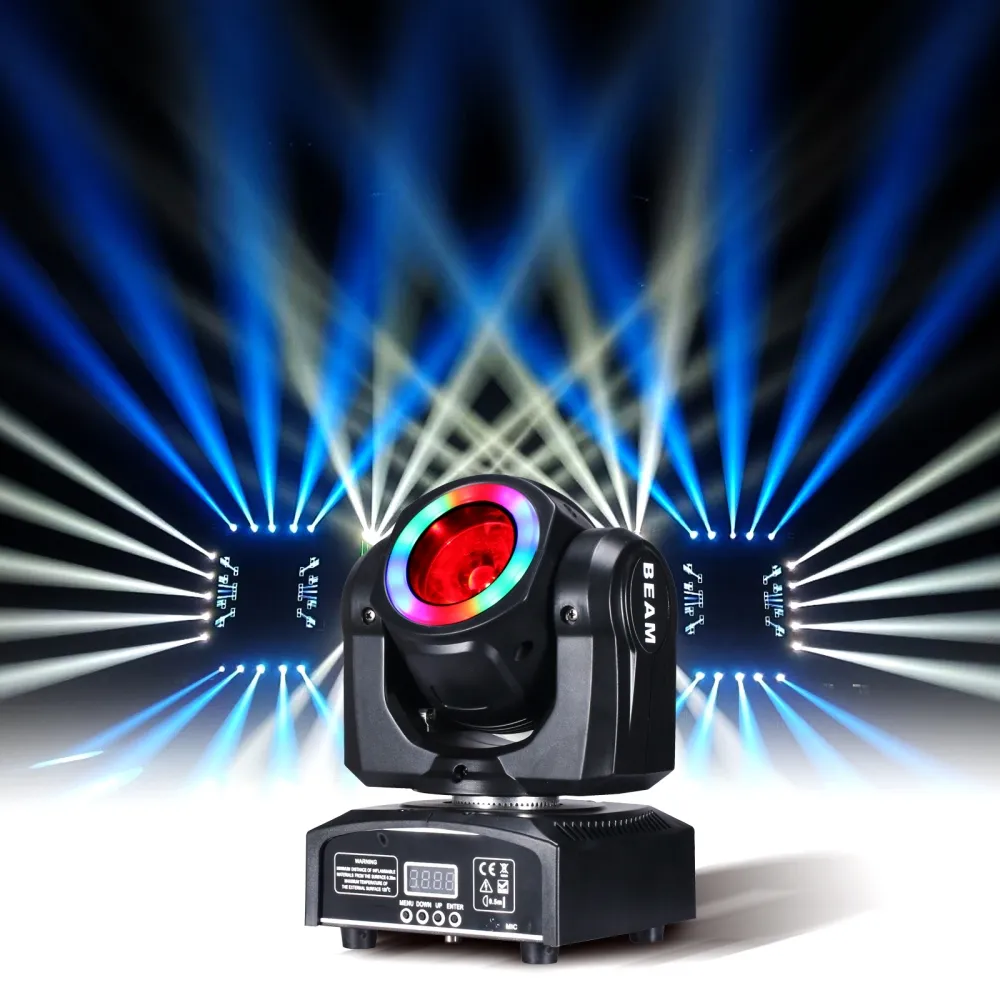 Mini Moving Head LED 60W Strahlbühnenbeleuchtung mit SMD5050 RGB 3in1 Halo Super Bright Strobe Spot Bar DMX -Steuerung