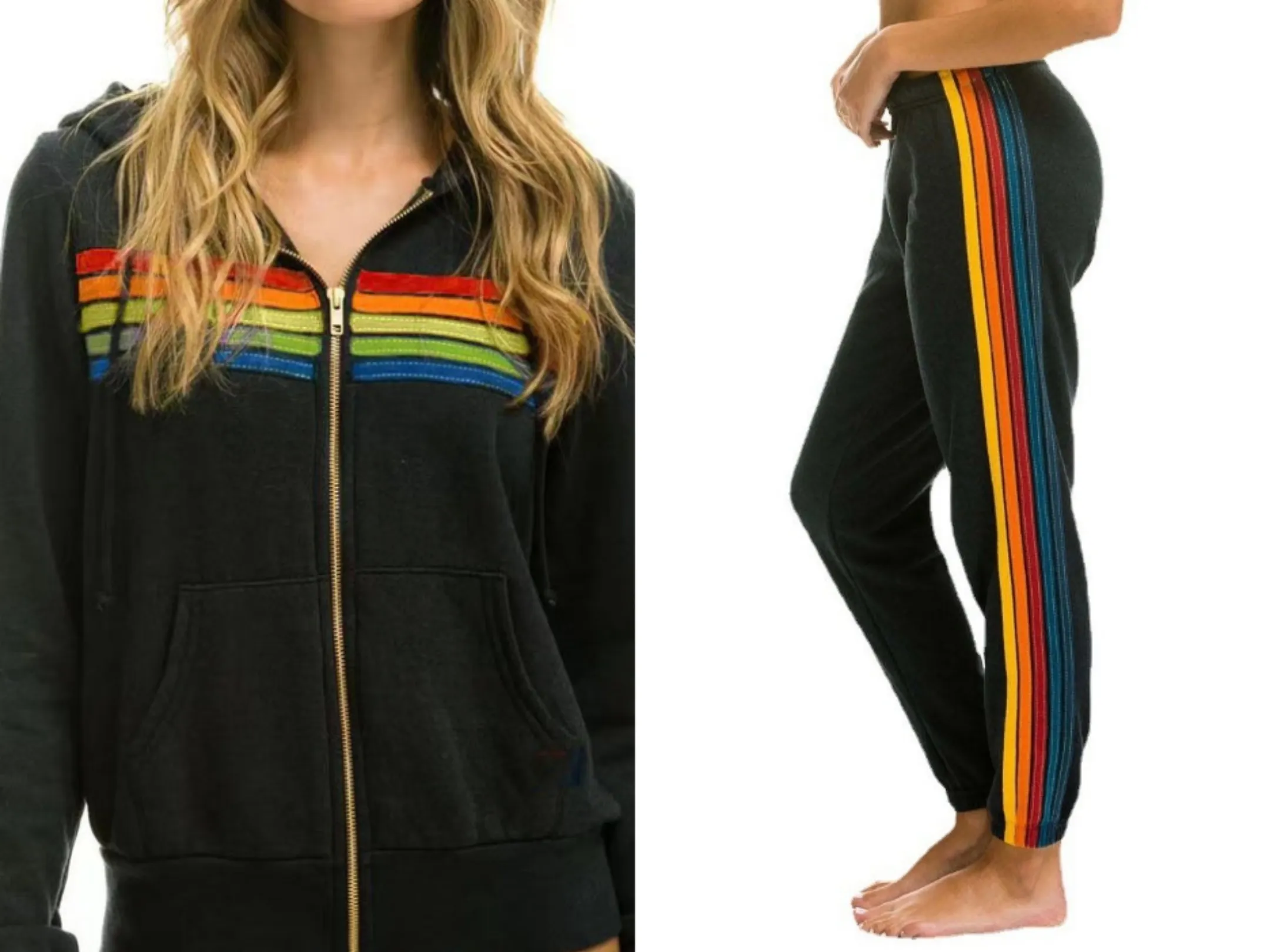 Tracksuits voor dames vrouwen lange mouw jasbroek regenboog set sport twee stukken pak outfit Harajuku dames casual pakken