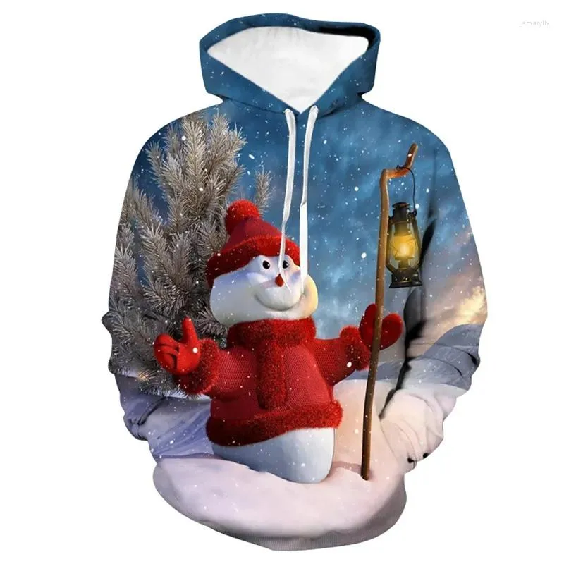 Heren Hoodies 2023 Unisex Ugly Christmas Sweater 3D -printen Grappige pullover hoodie en dames herfst winter