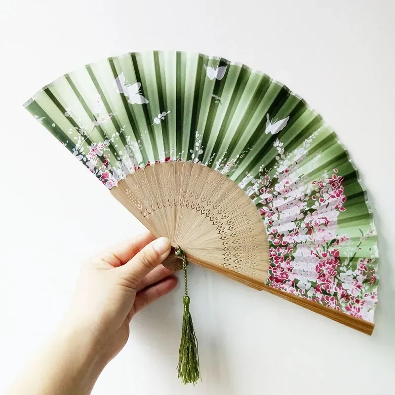 11 Kinds Wedding Folding Fan Classical Chinese Wind Hand Fan Japanese Silk Dance Cherry Fan wen4480