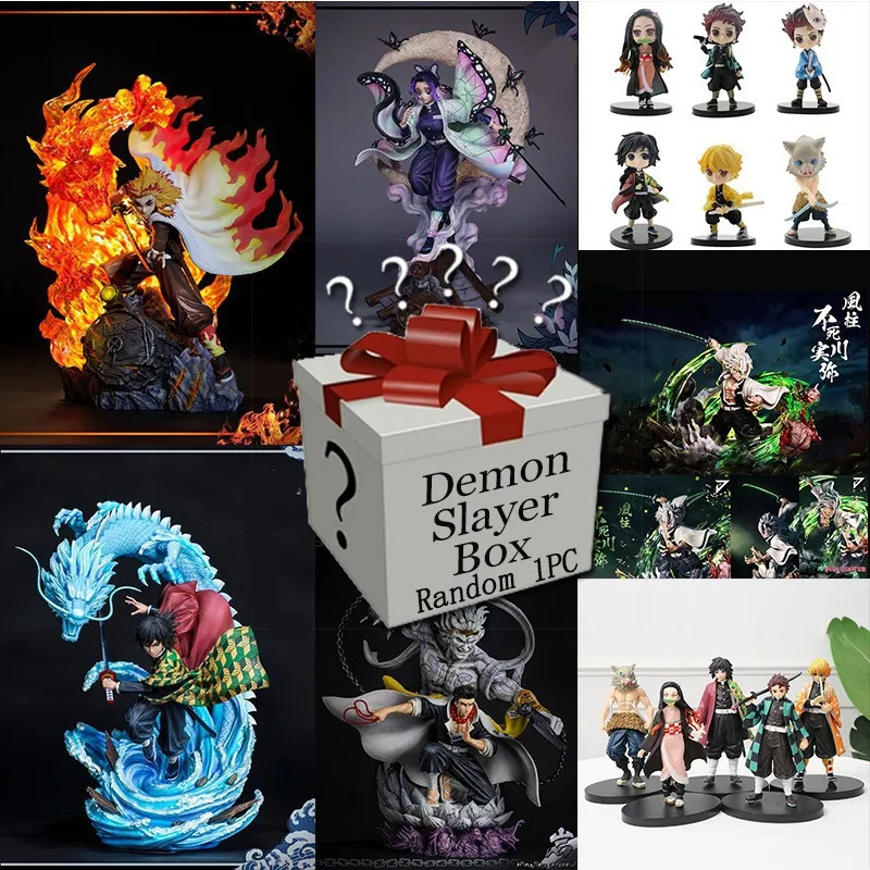 Box de ciego Demon Slayer Kimetsu No Yaiba Mystery Box Figura Regalo de anime para el animador Nezuko Zenitsu Lucky 230814