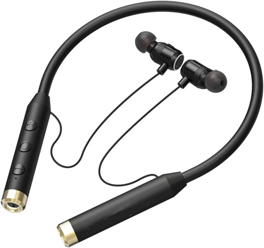 Taschenlampe Wireless Kopfhörer Halsband Bluetooth -Headset in Ohrhörern Sport Ohrhörer mit Handfree Mikrofon 70 Stunden Playtime Micro SD -Karte mp3 Player 5 Musik EQ Effekte