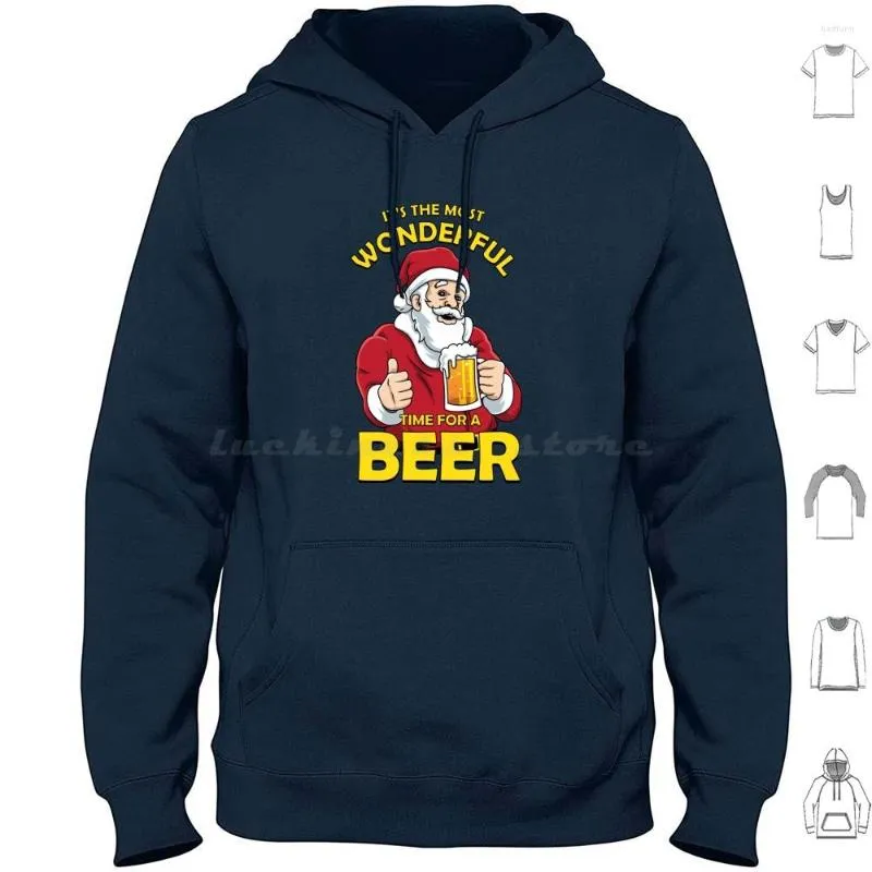 Herren Hoodies Es ist die schönste Zeit für ein Bier Weihnachten T-Shirt Long Sleeve IT