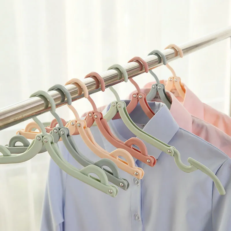 T Folding Hanger Portable Outdoor Non-Slip Hanger Business Trip Plain Plastic Laundring Rack Hanger Clothes Rack