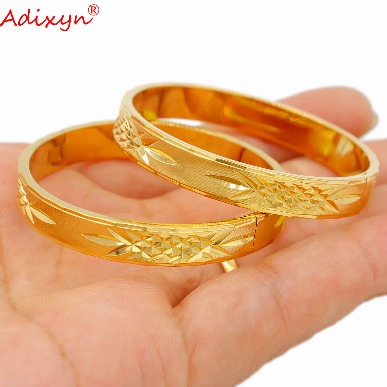 Bangle Adixyn 2pcs/лоты детские браслеты золотой цвет браслеты мальчик девочки детские браслет Дубай подарки на день рождения N070119 230814