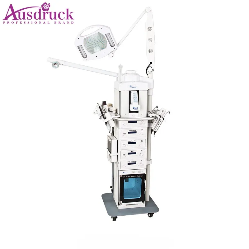 19 in1 다기능 뷰티 살롱 장비 살롱 장비 갈바니 고주파수 dermabrasion facial machine