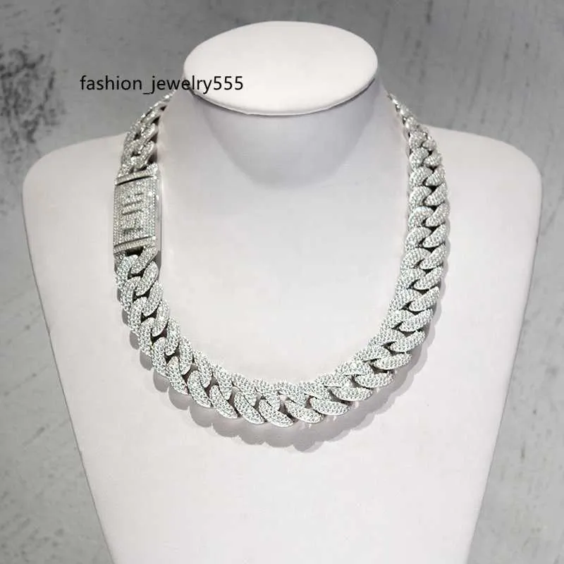 Silver Cuban Link Chain Iced Out: 925 Sterling Silver Miami