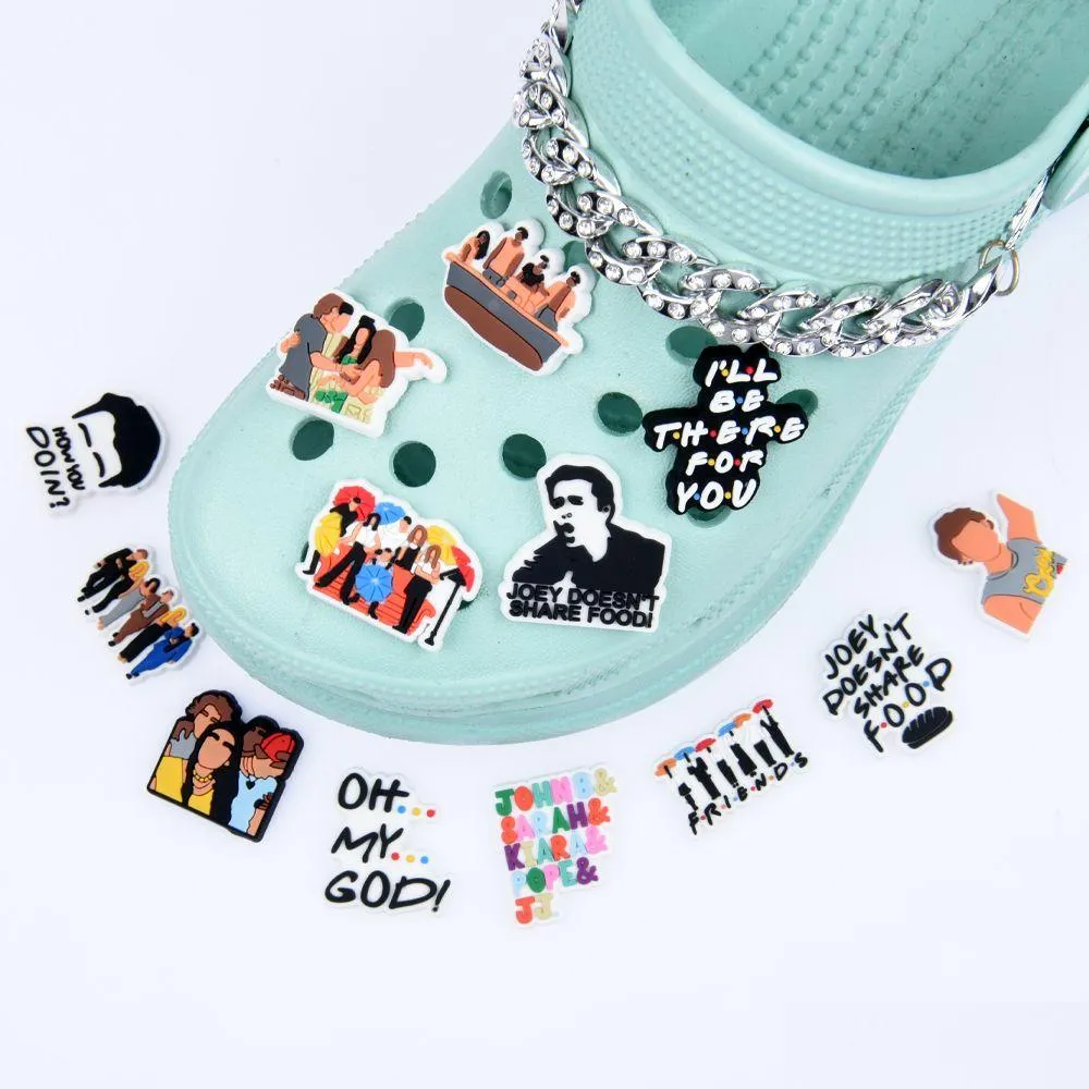 Akcesoria do butów Przyjaciele Dekoracja Clog Charms Projektantka dla dzieci Prezenty Bożego Narodzenia Prezenty upuszczone serie dostawy losowo