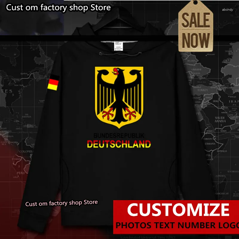 Herren Hoodies Deutschland Deutschland Deutsch de Mens Hoodie Pullovers Männer Sweatshirt dünne Streetwear -Kleidung Nation Modesmantel Tops