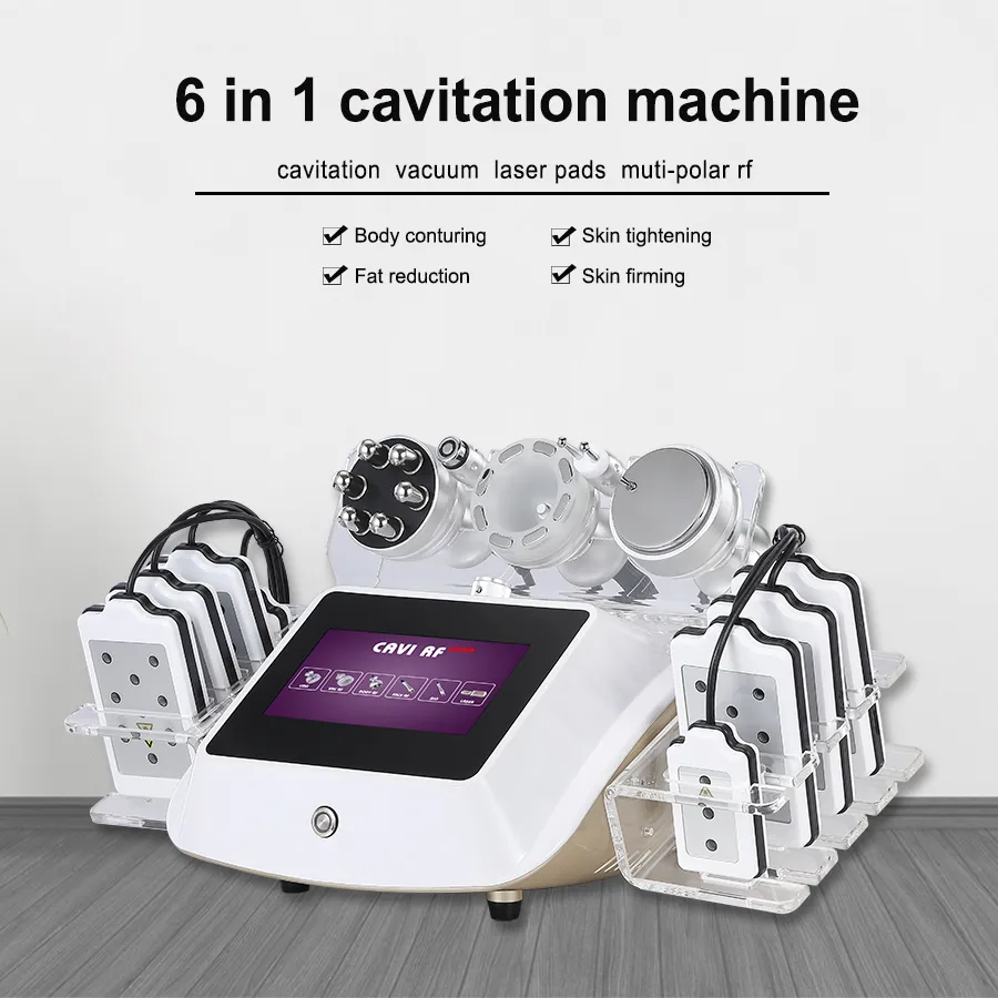 6IN1 Ultraschall-Fettkavitationsmaschine Ultraschall-Schlankheits-Fettverbrennungsbehandlung Fette 40K Gewichtsverlust Cavi Lipo Slim-Ausrüstung