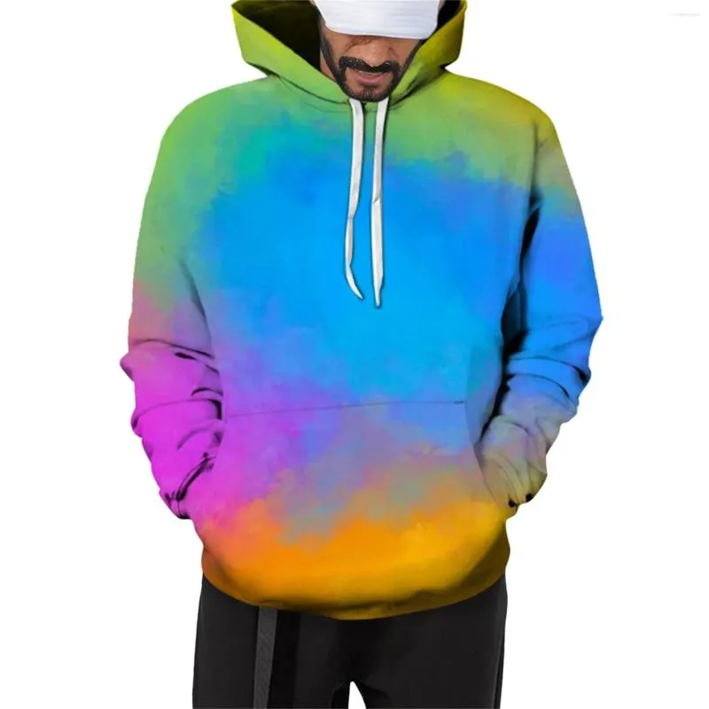 Hoodies masculino Tintar moletons com moletom com capuz multicolor outono tops de rua de streetwear sweethirts for Men Dailywear com manga longa sudados