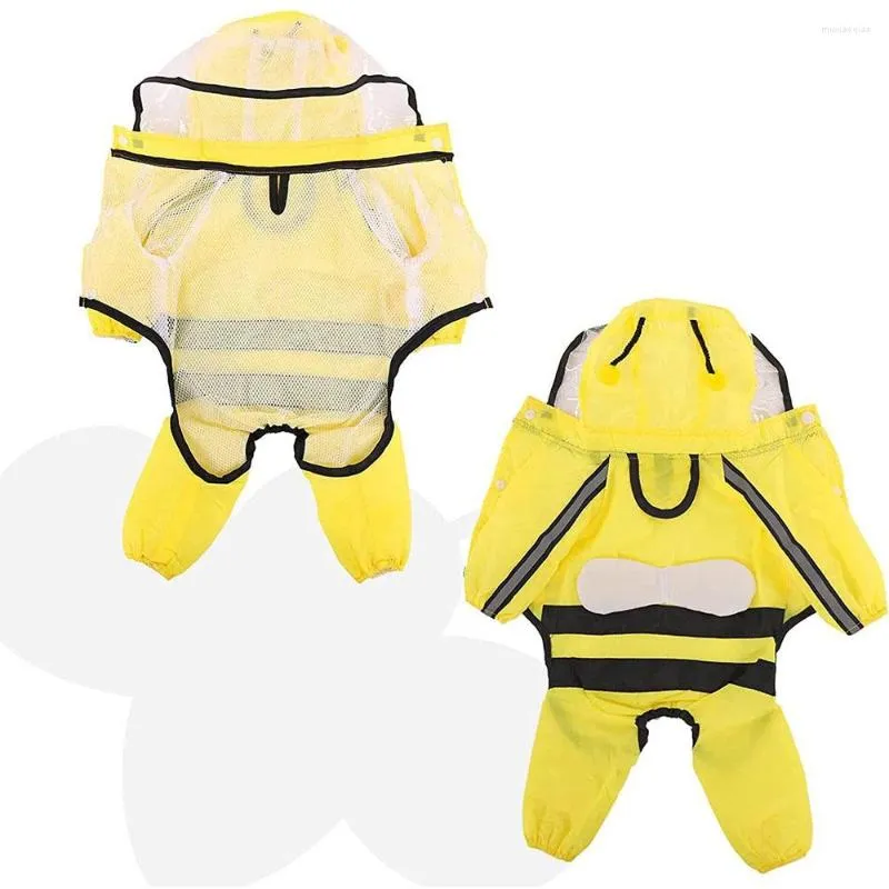 Hondenkleding schattige puppy regenjas vierbenig waterdichte all-inclusive all-inclusive met hoed reflecterende regenjas voor katten huisdier poncho kleding