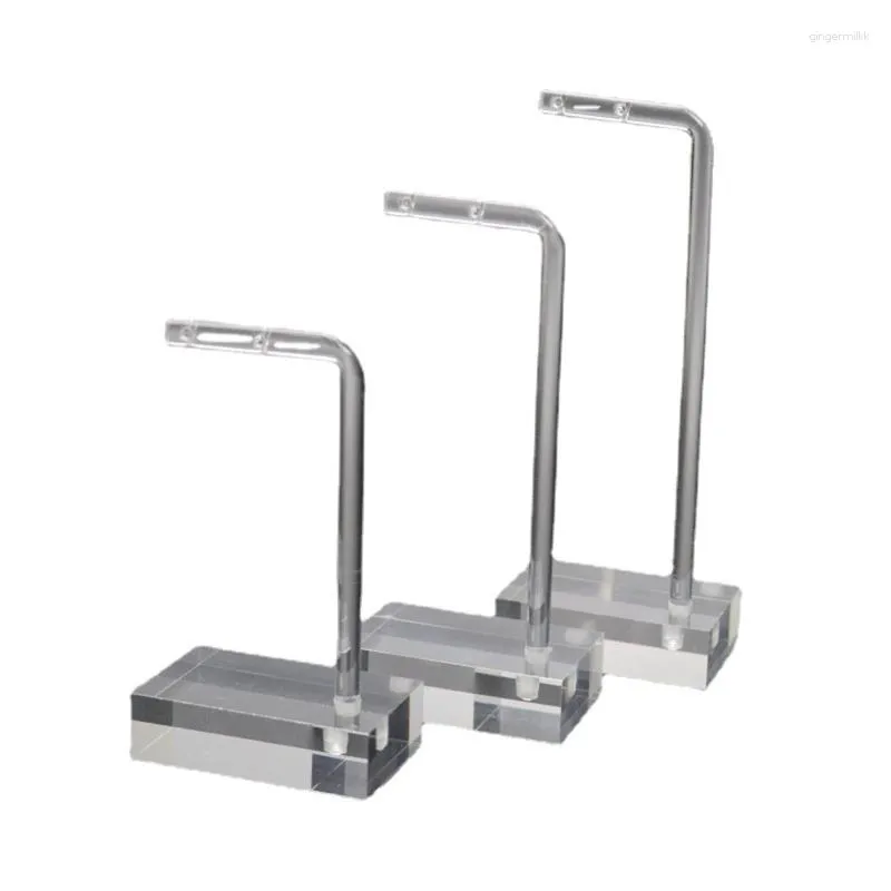 Sieradenzakken 517F 3Pieces Acryl oorring Display Stand l vorm Clear retailhouder voor oorbellen paar hangende show case