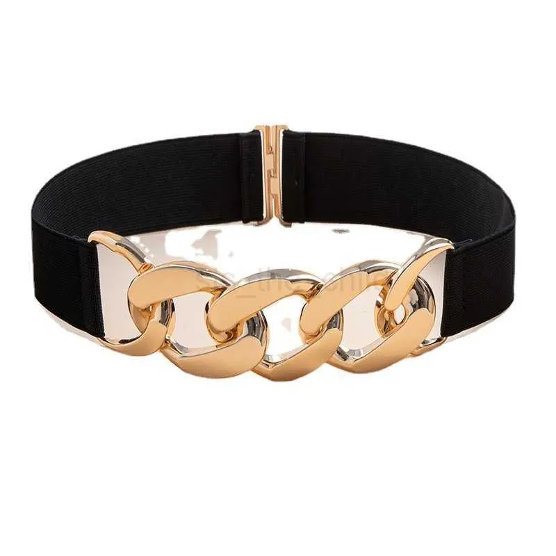 Luxury Gold Chain Belt For Women, Elastic Metal Buckle, High  display picture 3