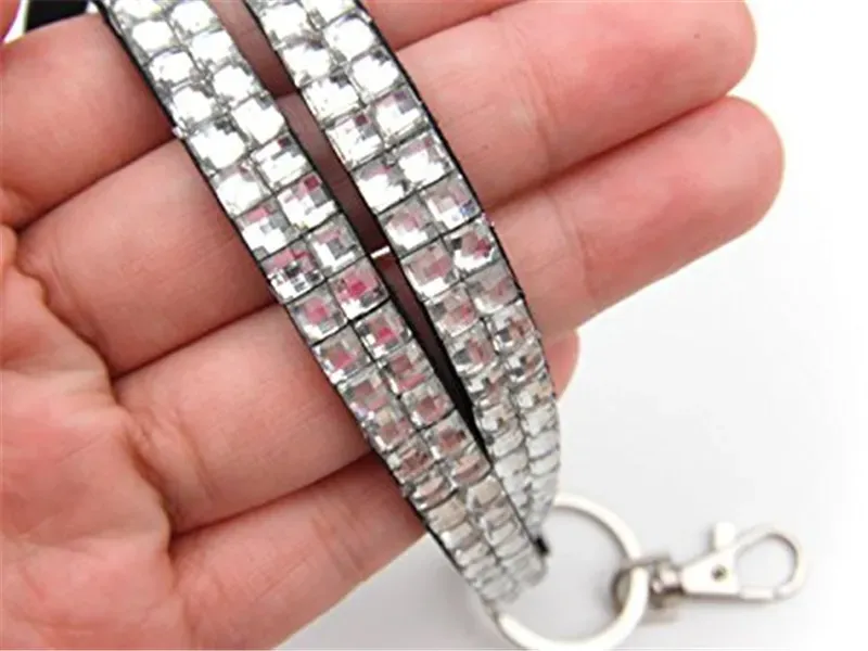 Candy Colors Rhinestone Neck Strap Crystal Lanyard With metal Clip Multi Color diamond Lanyard for cell phone ID card new