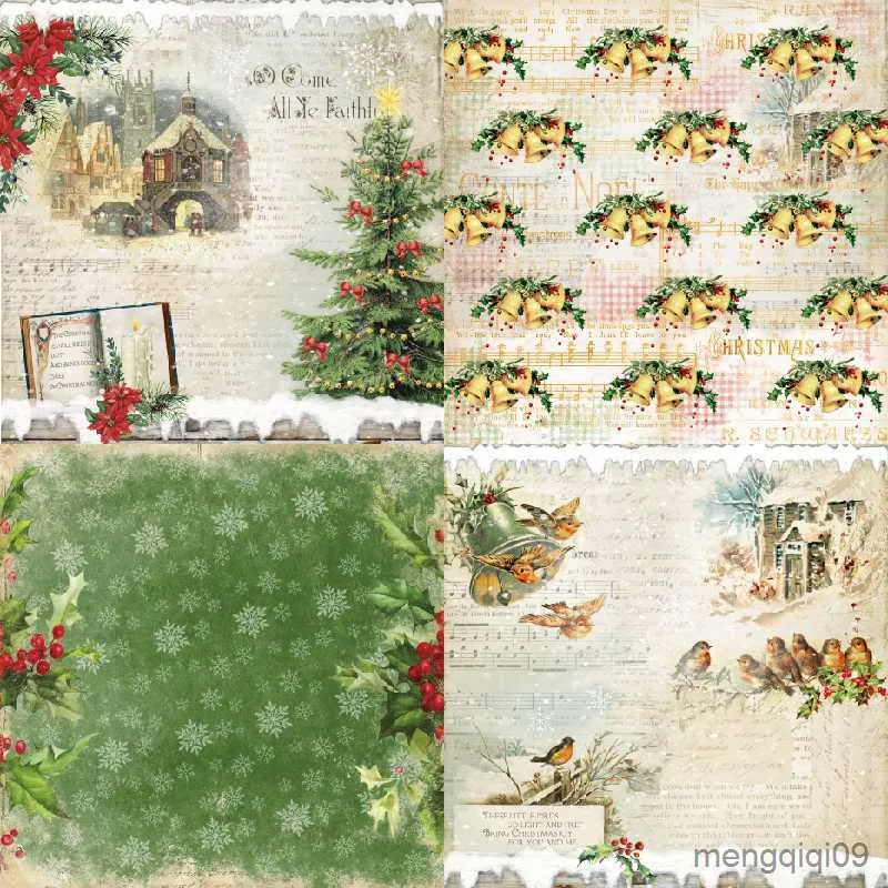 Present Wrap PanalisAcraft 24 Sheets 6 "X6" Vintage Christmas Scrapbook Paper Scrapbooking Mönstrande papperspaket DIY Craft Bakgrund Paper R230814