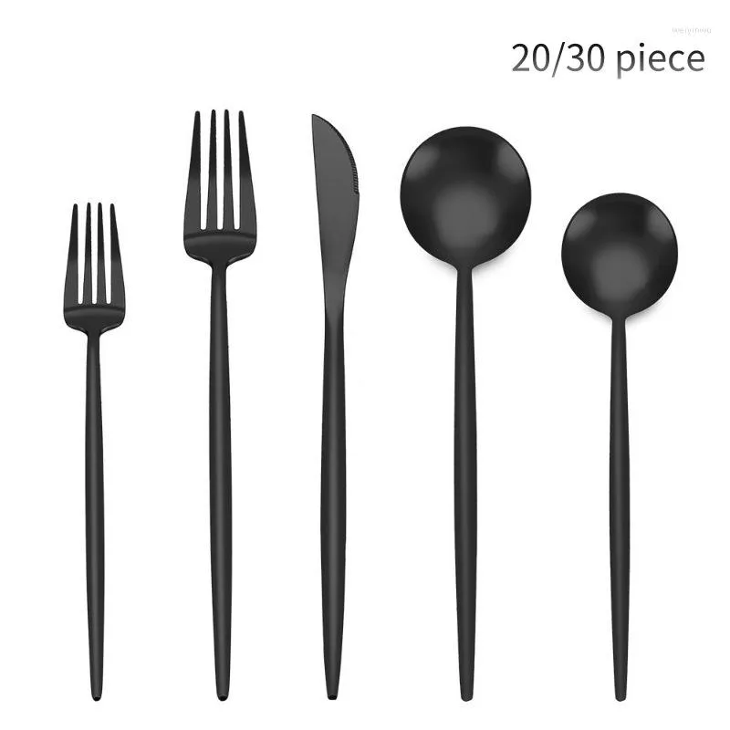 Dinnerware Sets 20-piece Thick Portugal 430 Stainless Steel Knife Fork And Spoon Tableware Set Dinner