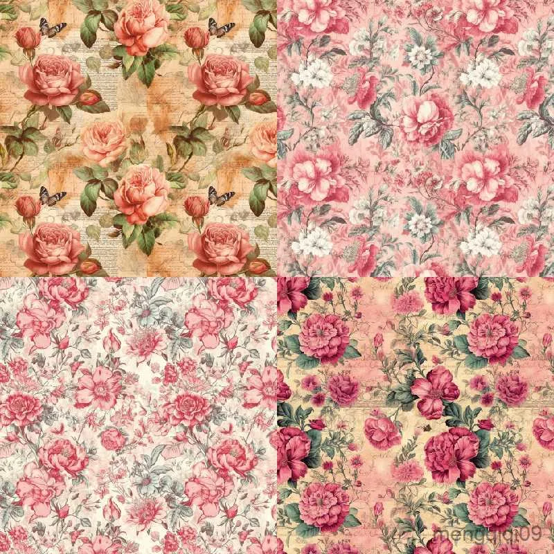 Gift Wrap panalisacraft 24 vellen 6 "x6" roze stijl bloemen plakboek papieren plakboekpatroon papieren pakket diy ambacht achtergrond papier r230814