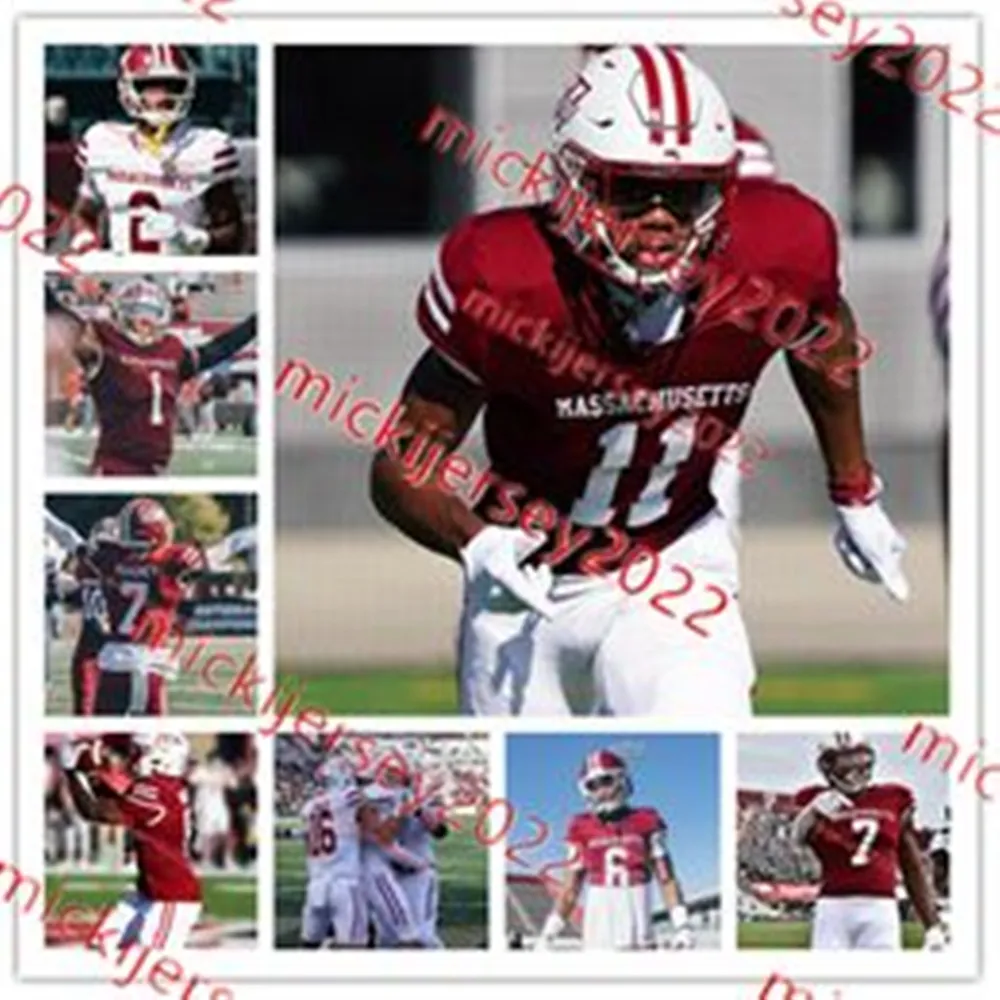 Mark Papst Isaiah Rutherford Umass Minutemen Football Trikots Custom genähte Männer Jugend Taisun Phommachanh Jalen Harrell Steven Ortiz Tyler Marti Umass Trikots