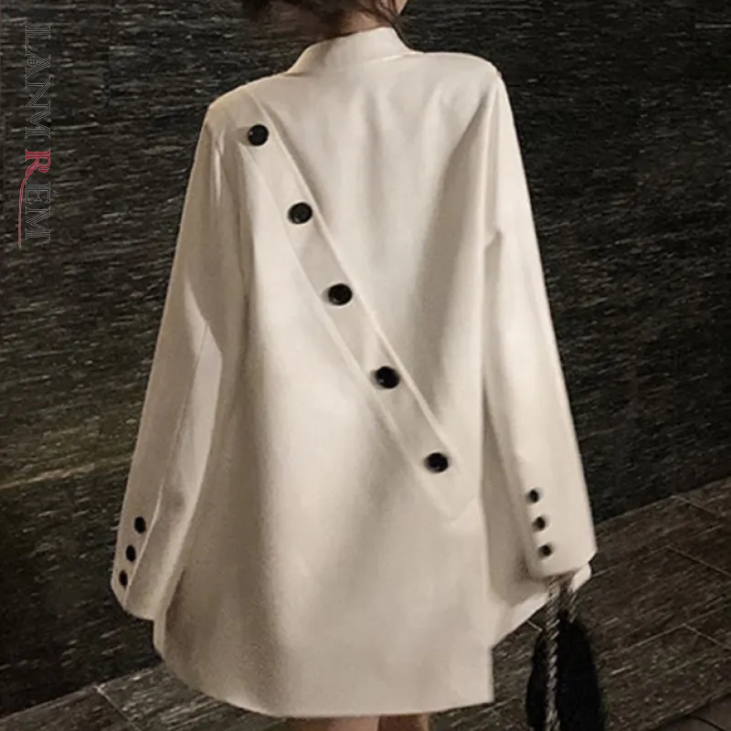 Женские костюмы Blazers Lanmrem Women Blazers Coat Korean Version Design Sense Loose Fit Jacket Fashion осень 2P9520 230812