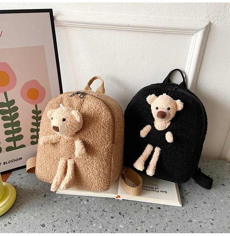 Korean Plush Bear Teddy Bear Backpack For Kids 30cm Cute Cartoon