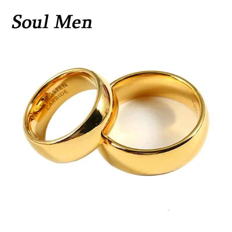 Band Rings Classic Wedding Bands For Women Men Couples Tungsten Carbide Gold Color Lovers 468mm Engagement Ring Holiday Party Gifts 230814