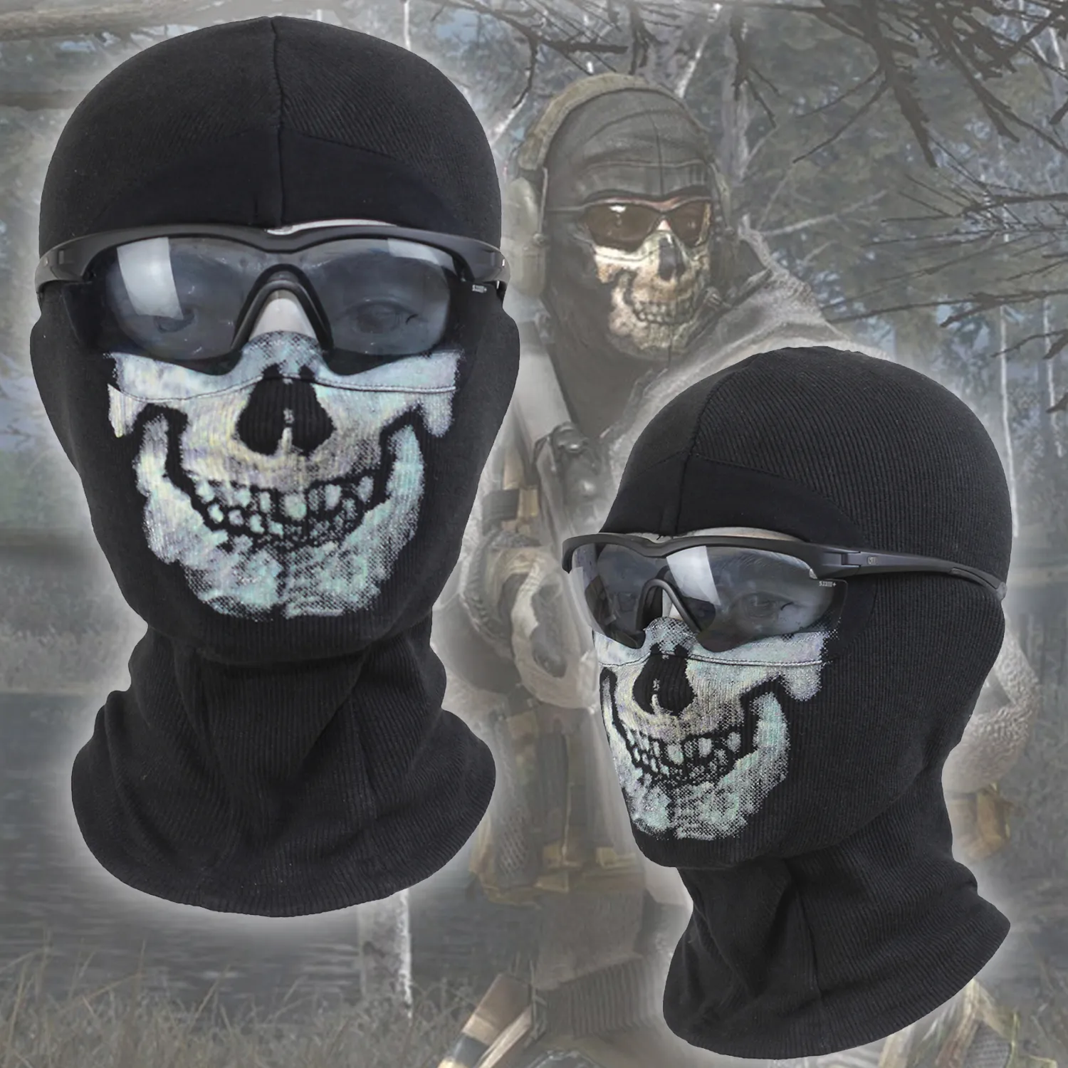  Ghost Mask MW2 Skull Full Face Mask Black Balaclava Ghosts  Skull Full Face Mask… : Clothing, Shoes & Jewelry