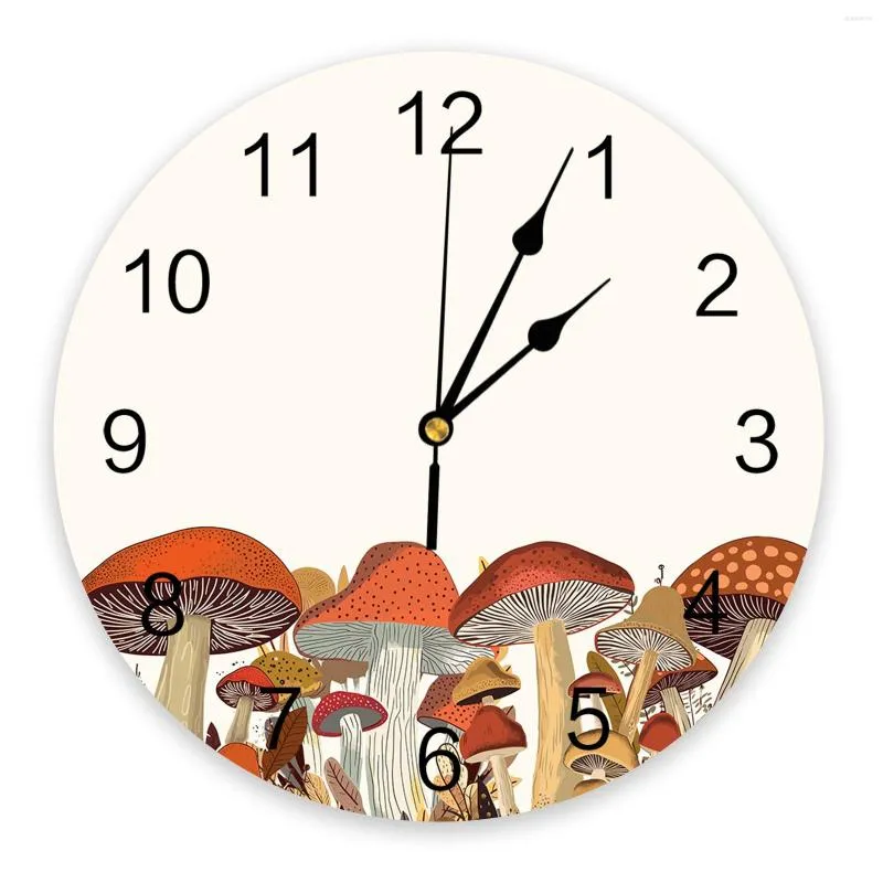 Horloges murales Champignon d'automne Vintage horloge grande cuisine moderne salle à manger de chambre à coucher