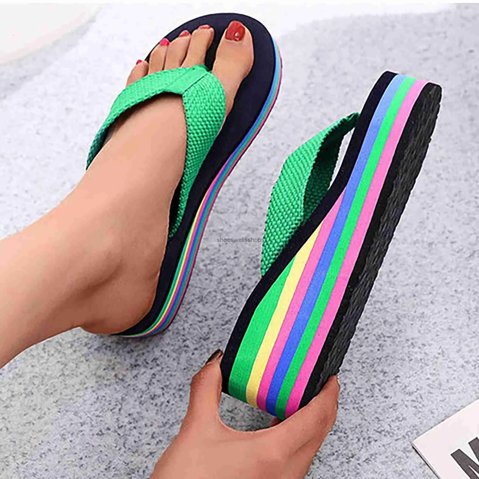 Slippers Fashion Women Platform Sandals High High Cheels Summer Shoes Flip Flops Color Slides 230808