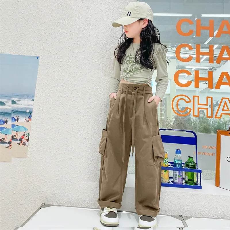 Retro Army Green Green Cargo Trousers Womens For Girls High Waist