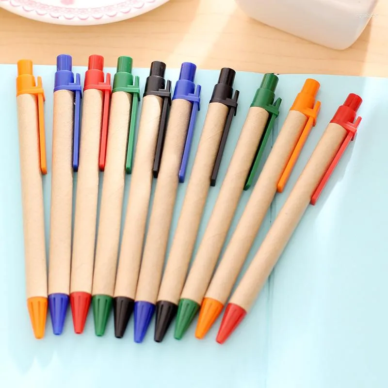50-100 PCS Paper Ball Pen ECO Recycled Eco-friendly Ballpoint School Supplies Gift Stationery