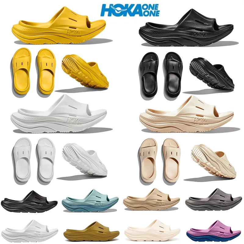 HOKA Mens Women Slides Cold Sippers Orda Recovery Slide 3 Hokas Slides Shoes One One Comfortable Slippers Sandals White Black Beige Purple Free People Beach OG indoor